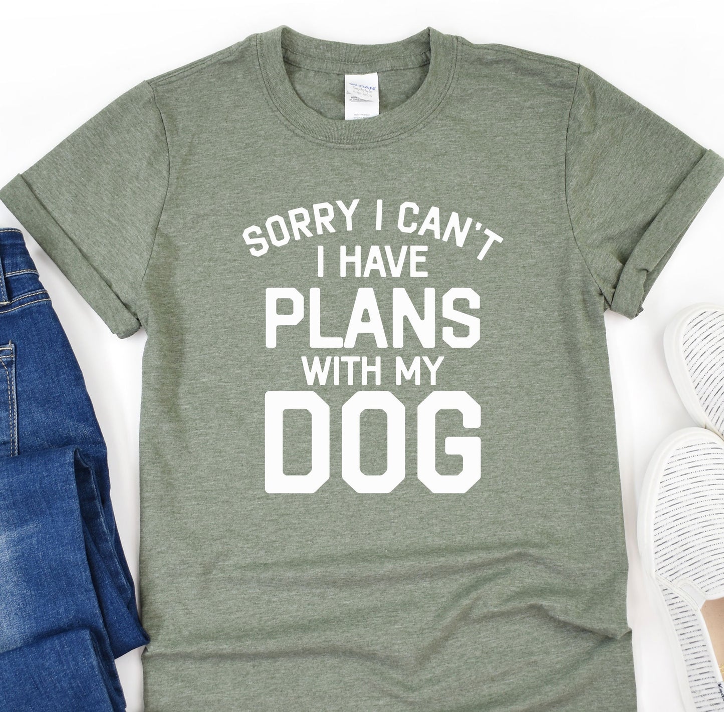 a t - shirt that says sorry i can't i have plans with my