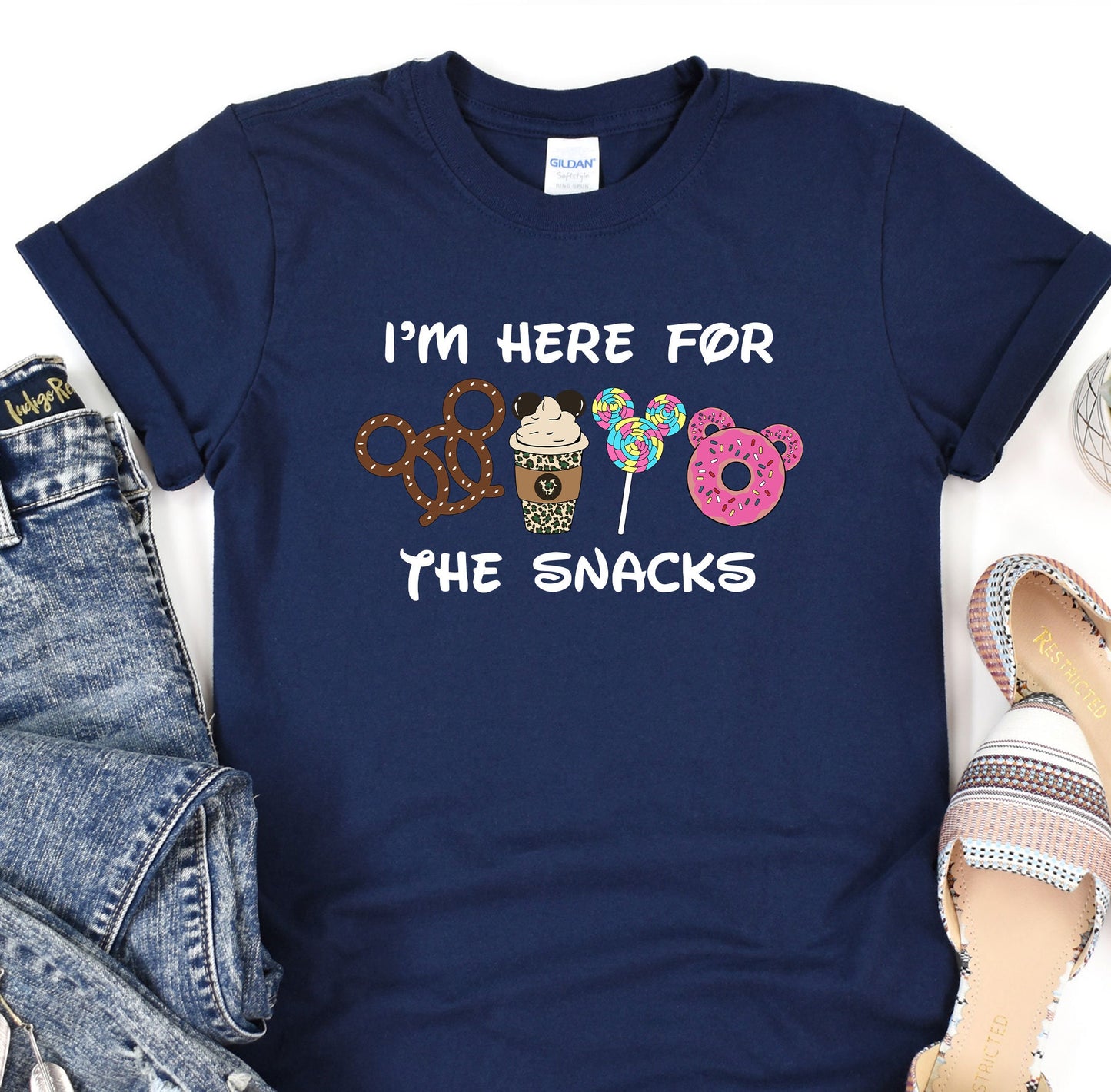 i'm here for the snacks mickey mouse shirt