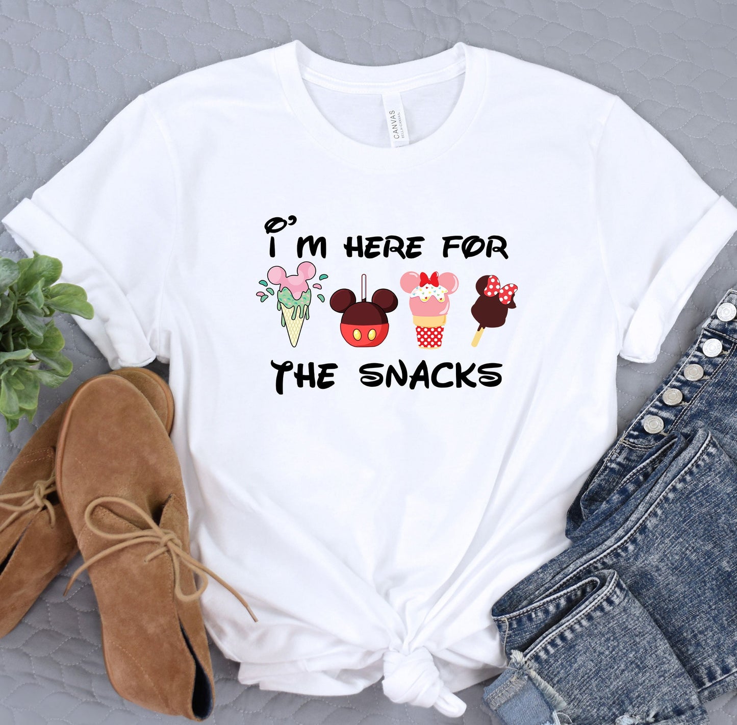 a t - shirt that says i'm here for the snacks
