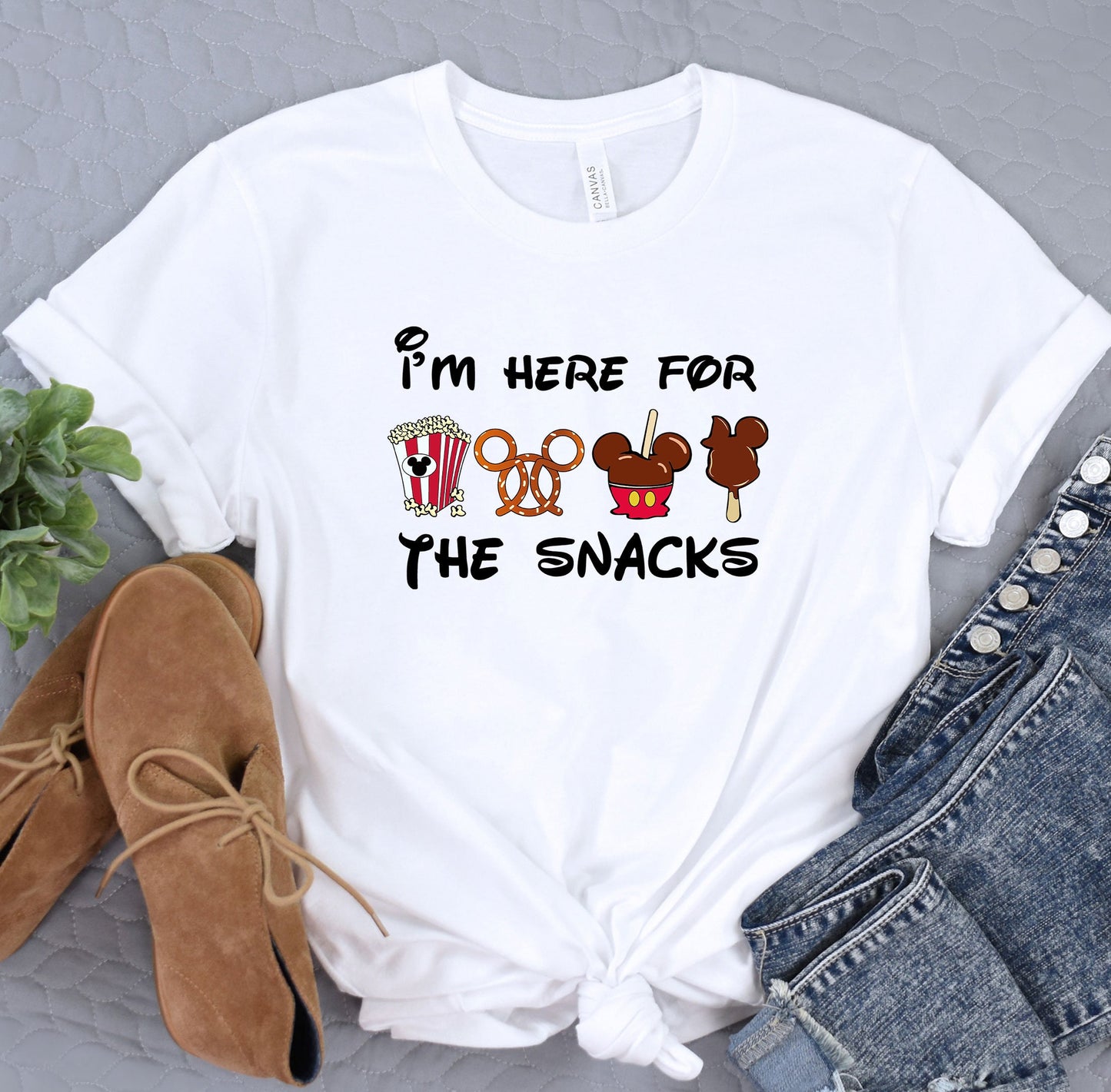 a t - shirt that says i'm here for the snacks