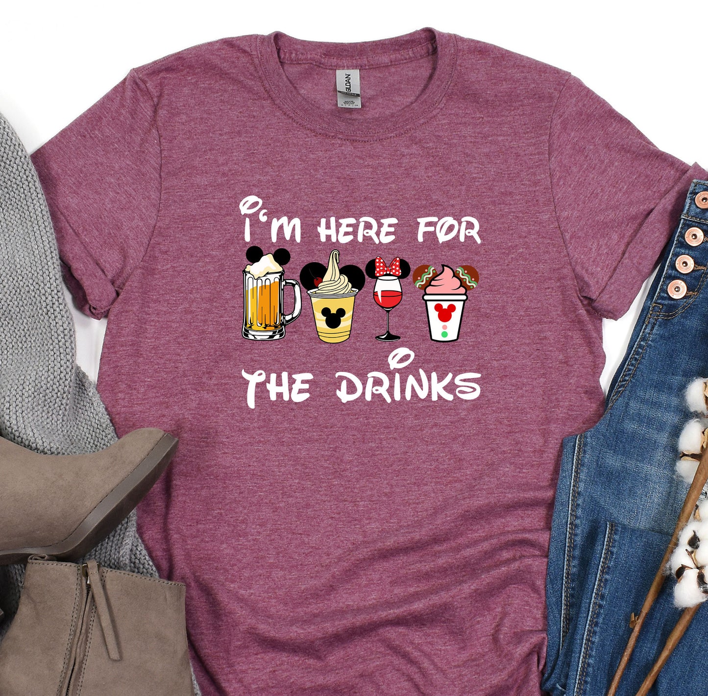 a t - shirt that says i'm here for the drinks
