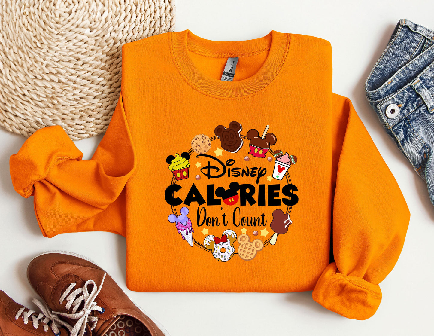 a pair of sneakers and a sweatshirt with the words calories don't count