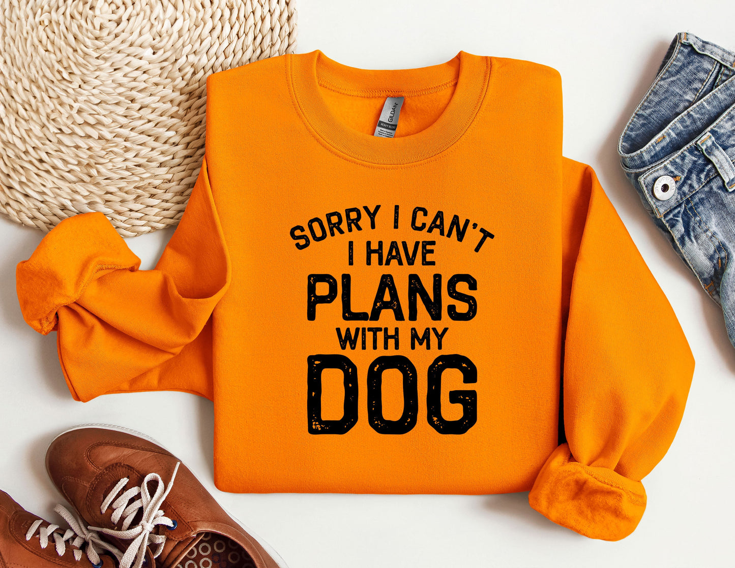 a sweater that says sorry i can't i have plans with my dog