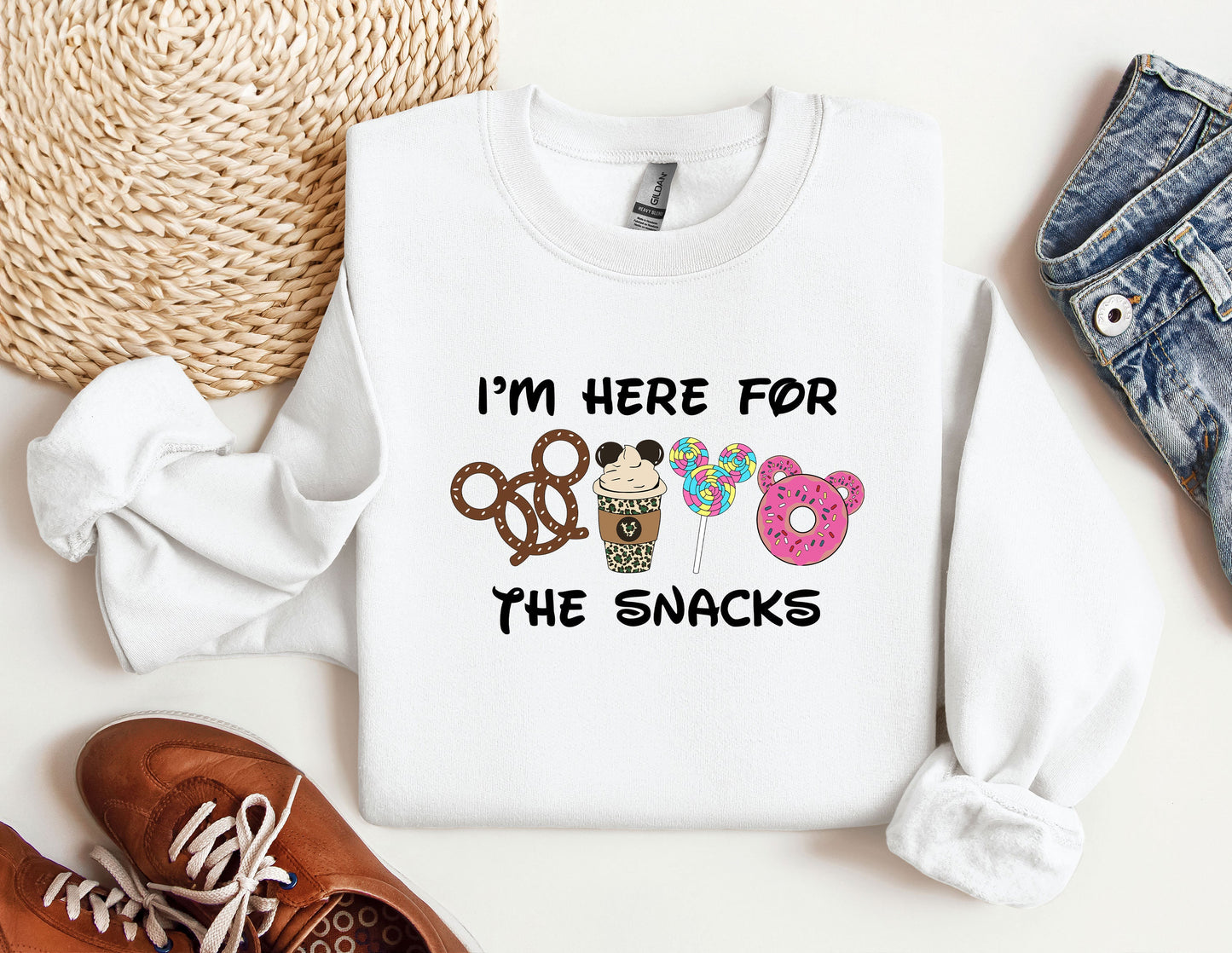 i'm here for the snacks mickey mouse shirt