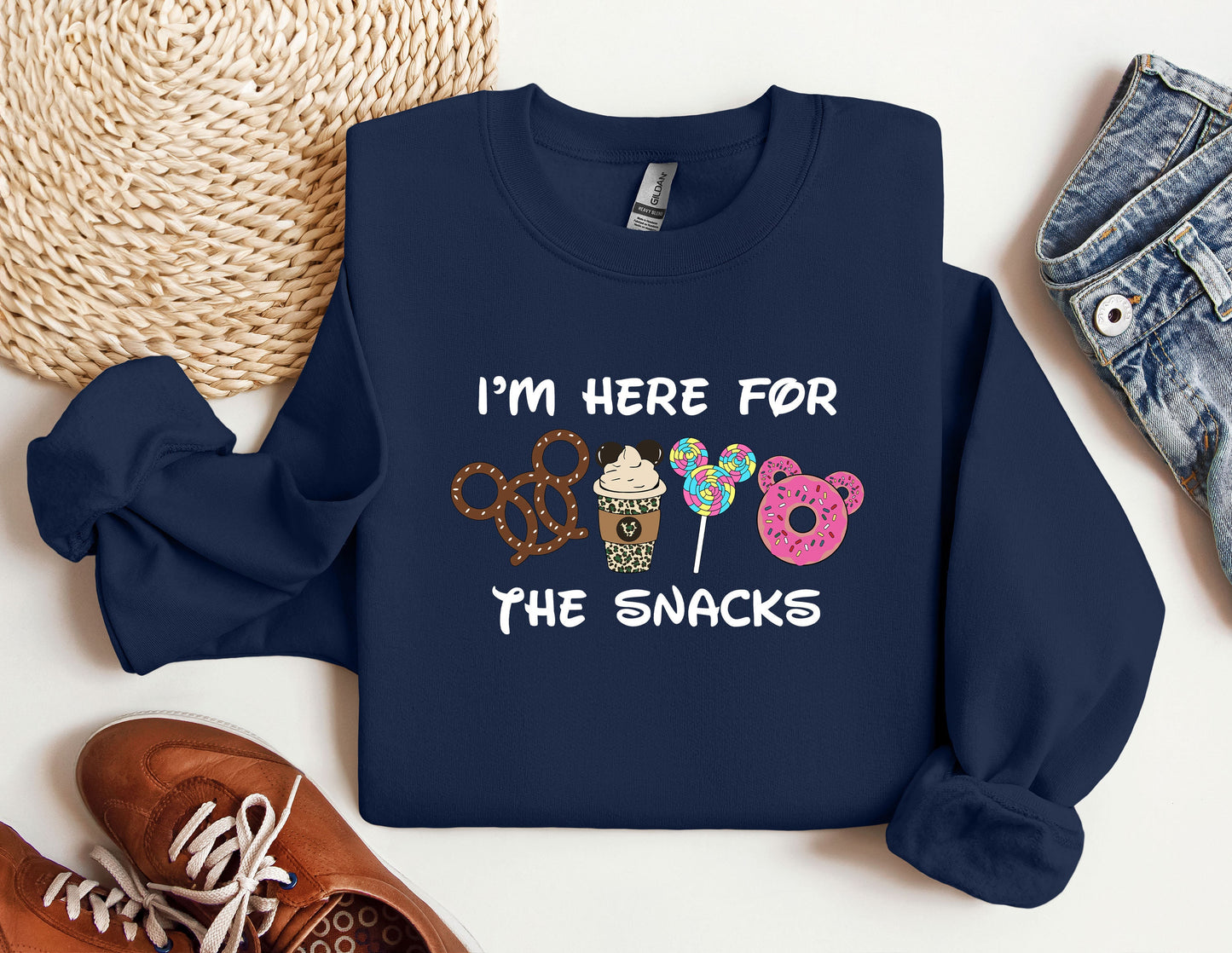 i'm here for the snacks mickey mouse shirt