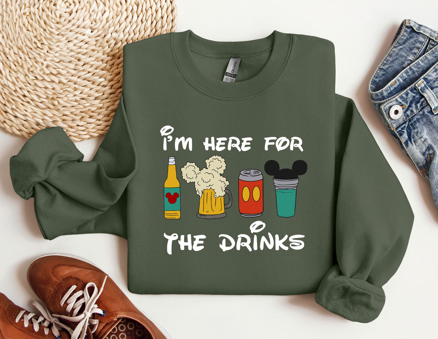i'm here for the drinks sweatshirt
