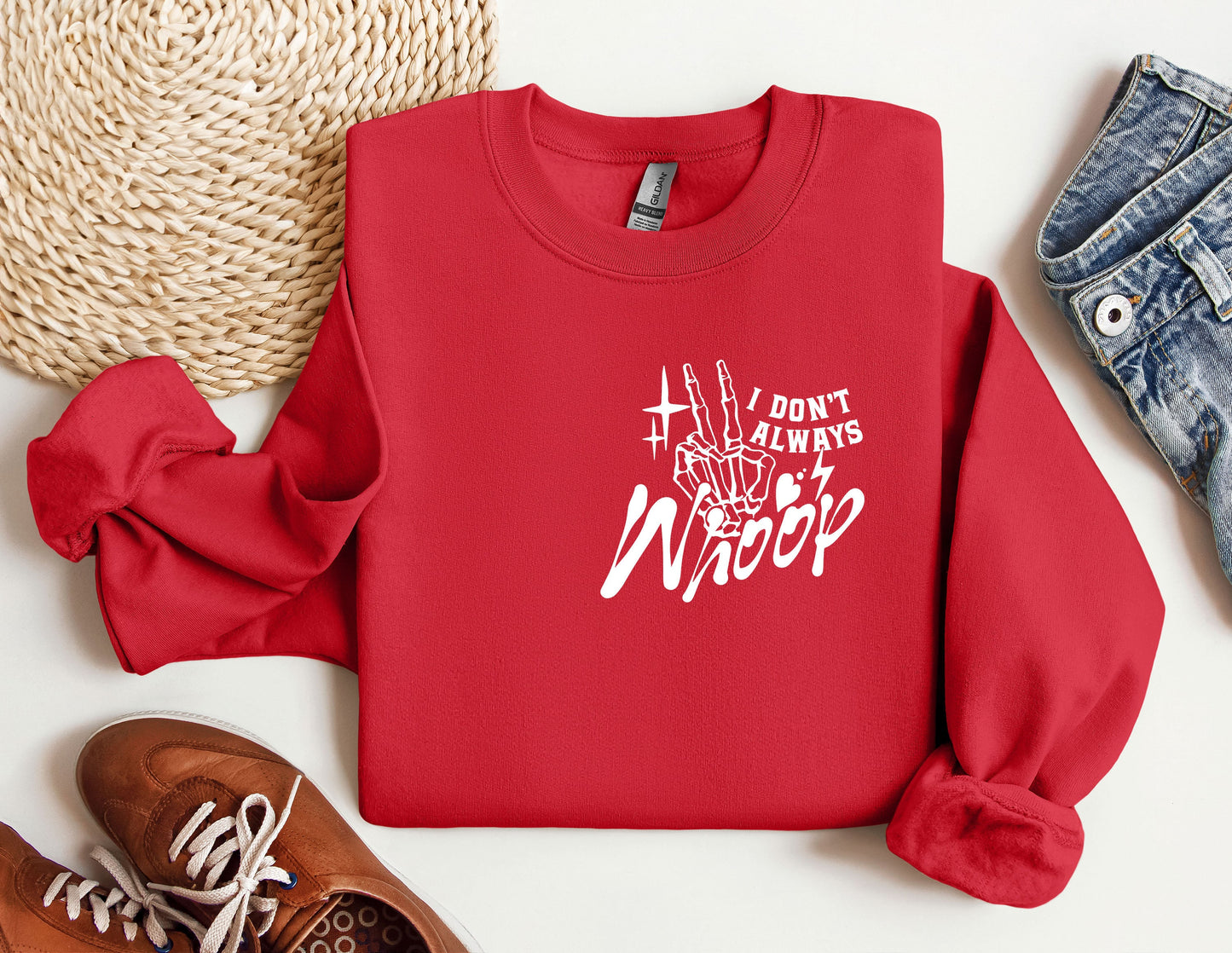 a red sweatshirt with the words i don't know what to do with it