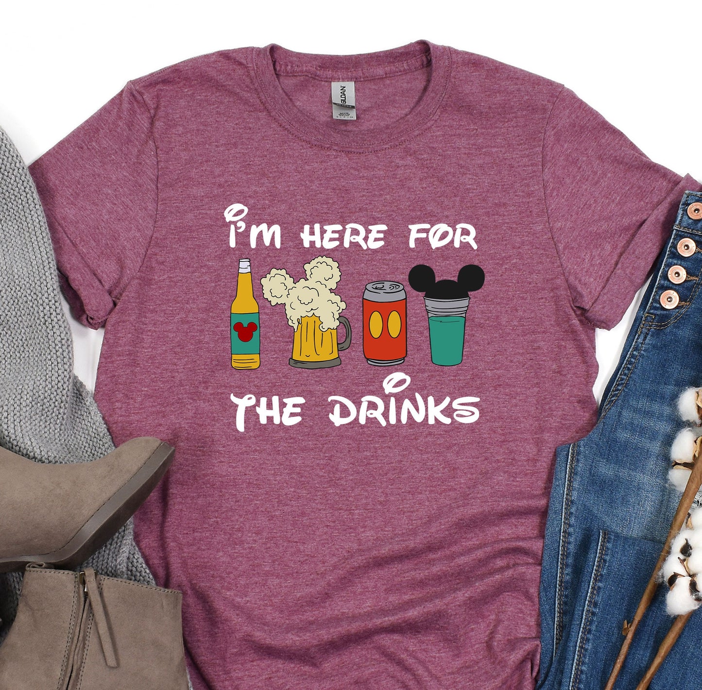 a t - shirt that says i'm here for the drinks