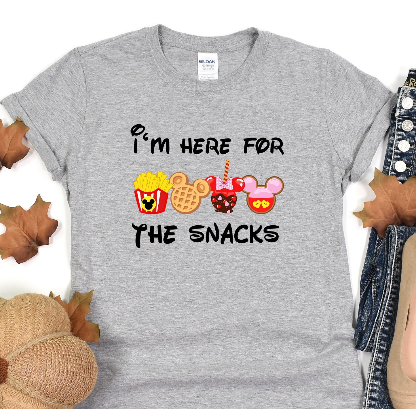 a t - shirt that says i'm here for the snacks