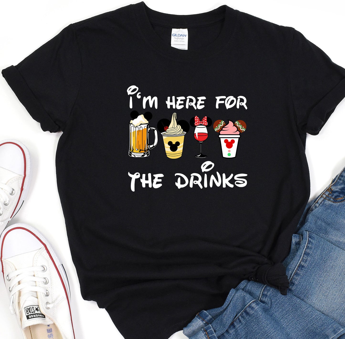 a t - shirt that says i'm here for the drinks
