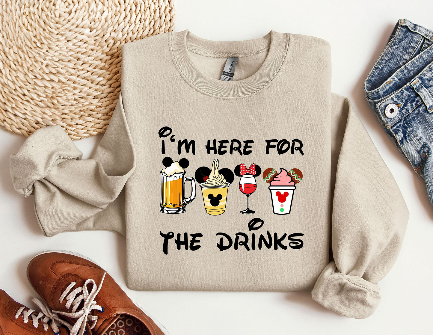 i'm here for the drinks sweatshirt