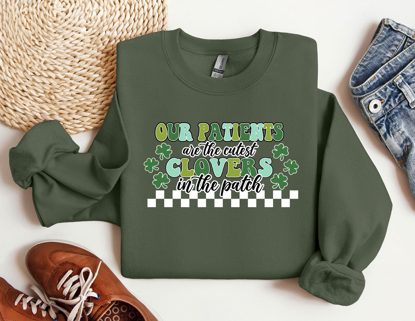 a green sweatshirt with a st patrick's day message