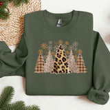 a green sweater with a leopard print on it