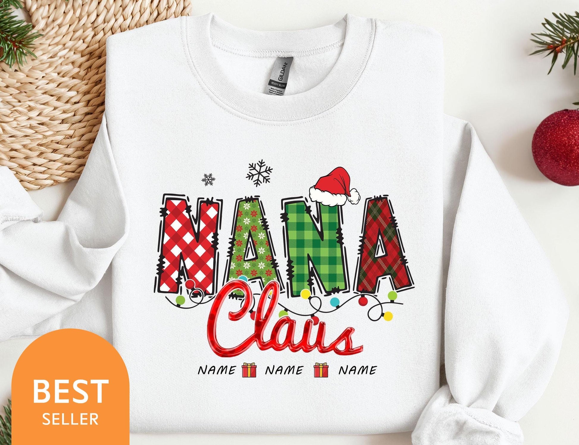 a white sweatshirt with the words mama claus on it