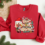 a red sweatshirt with a christmas message on it