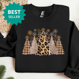 a black sweater with a leopard print on it
