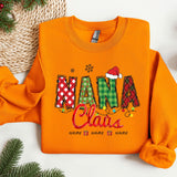 an orange shirt with the words mama claus on it