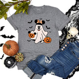 Disney Minnie Boo Ghost Halloween Shirt, Retro Minnie Spooky Season Tee, Halloween Pumpkin Shirt, Minnie Pumpkin T-Shirt