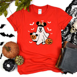 Disney Minnie Boo Ghost Halloween Shirt, Retro Minnie Spooky Season Tee, Halloween Pumpkin Shirt, Minnie Pumpkin T-Shirt