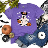 Disney Minnie Boo Ghost Halloween Shirt, Retro Minnie Spooky Season Tee, Halloween Pumpkin Shirt, Minnie Pumpkin T-Shirt