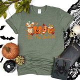 Mickey Ears Disney Halloween Coffee Tis The Season Shirt, Disney 2023 Halloween T-Shirt, Disney Fall Thanksgiving Pumpkin Football Gift Tee,