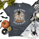 Women skeleton Halloween Tee, Dead Inside But Boojee Outside Shirt, Fall Bou jee Tumbler Skull shirt, Funny Halloween T-shirt, Custom Gift