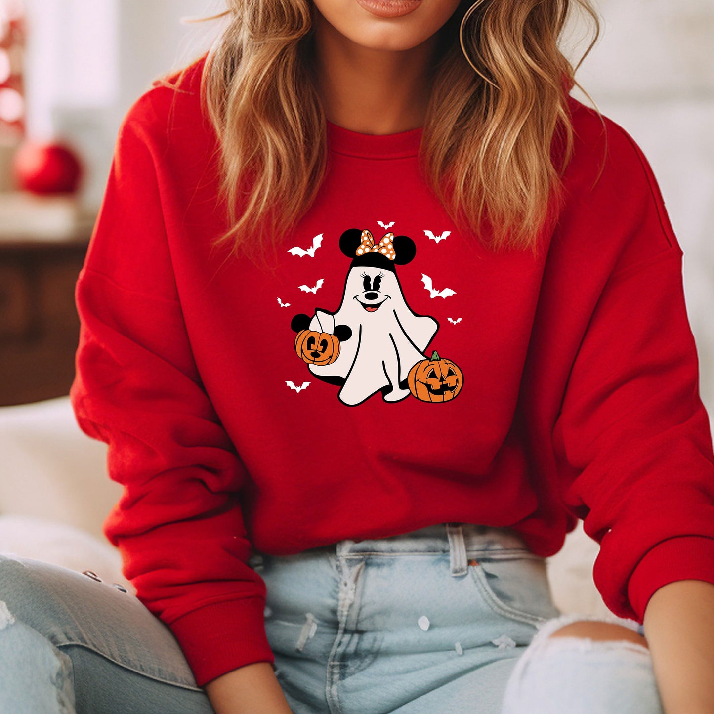 Cute Minnie Ghost Sweatshirt, Disney Minnie Halloween Boo, Minnie Ghost Pumpkin Sweatshirt, Minnie Spooky Season Hoodie, Minnie Not So Scary