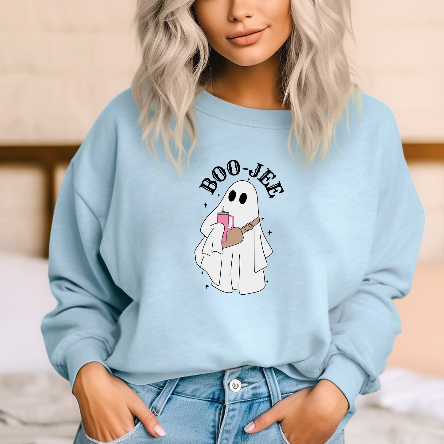 Halloween Ghost Boo Jee Sweatshirt, Boo Shirt, Spooky Ghost Hoodie, Spooky Season Ghost Sweater, Spooky Vibes Sweat, Halloween Gifts