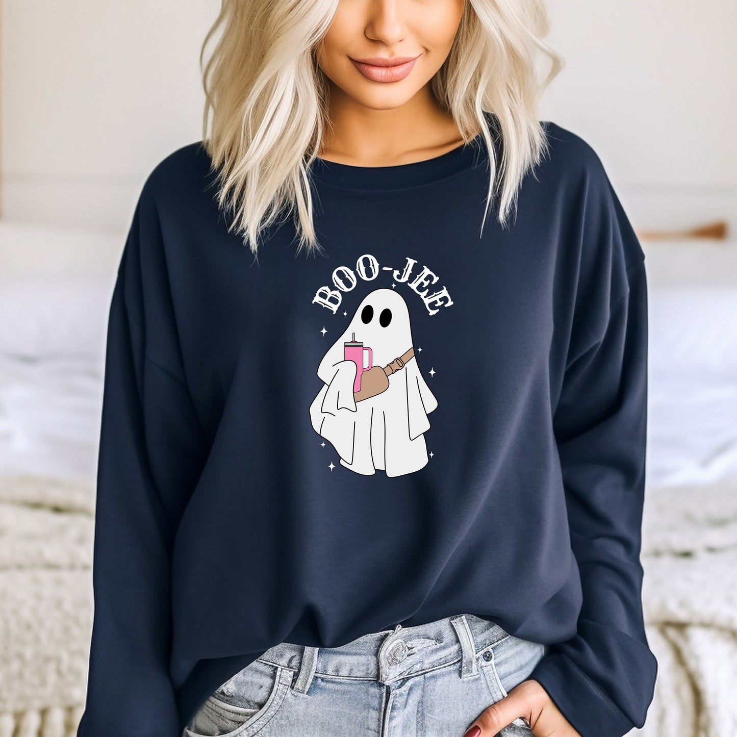 Halloween Ghost Boo Jee Sweatshirt, Boo Shirt, Spooky Ghost Hoodie, Spooky Season Ghost Sweater, Spooky Vibes Sweat, Halloween Gifts