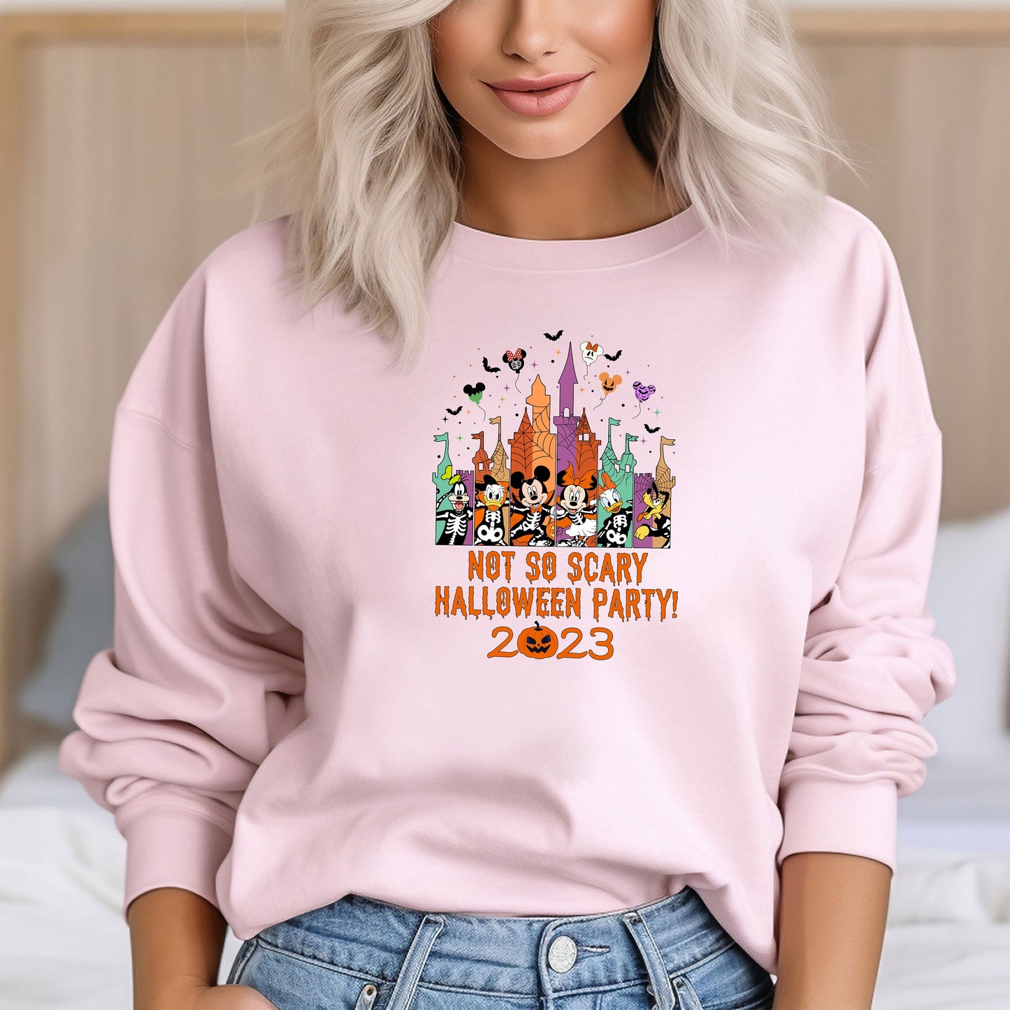 Not So Scary Halloween party 2023 Sweatshirt, Disney Halloween Sweat, Halloween Mickey Shirt friends Disney Castle Halloween Party Hoodie