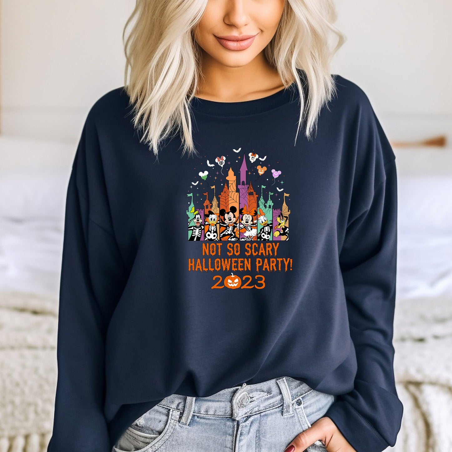 Not So Scary Halloween party 2023 Sweatshirt, Disney Halloween Sweat, Halloween Mickey Shirt friends Disney Castle Halloween Party Hoodie