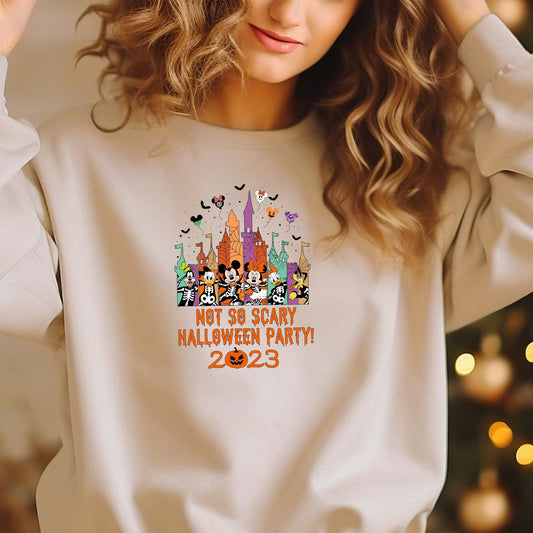 Not So Scary Halloween party 2023 Sweatshirt, Disney Halloween Sweat, Halloween Mickey Shirt friends Disney Castle Halloween Party Hoodie