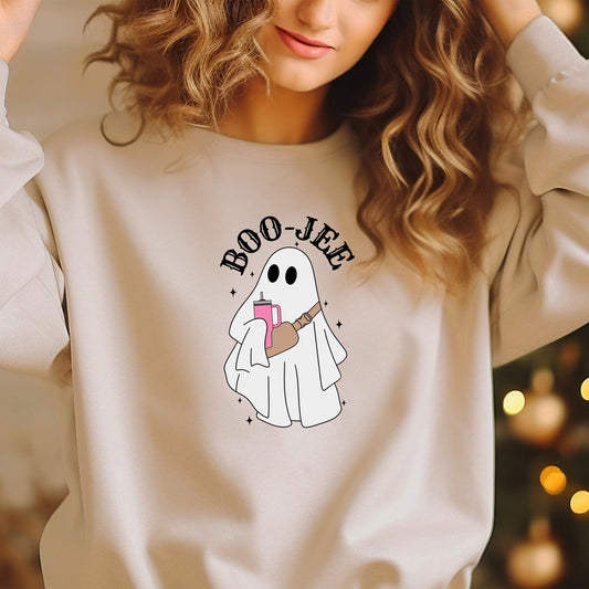 Halloween Ghost Boo Jee Sweatshirt, Boo Shirt, Spooky Ghost Hoodie, Spooky Season Ghost Sweater, Spooky Vibes Sweat, Halloween Gifts