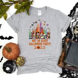 Disney World not so scary 2023 Tee, Minnie Halloween party shirt, Mickey friends Halloween Tee, Disney Castle T-Shirt, Disney Halloween Tee