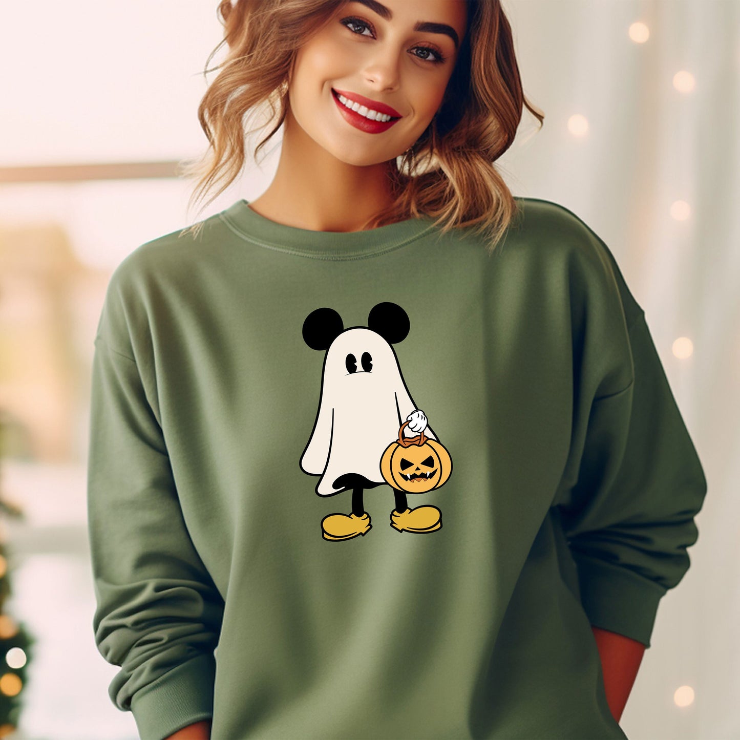 Disney Mickey Ghost Halloween Sweatshirt, Cute Mickey Ghost Sweatshirt, Mickey Spooky Season Hoodie, Halloween Pumpkin Sweater