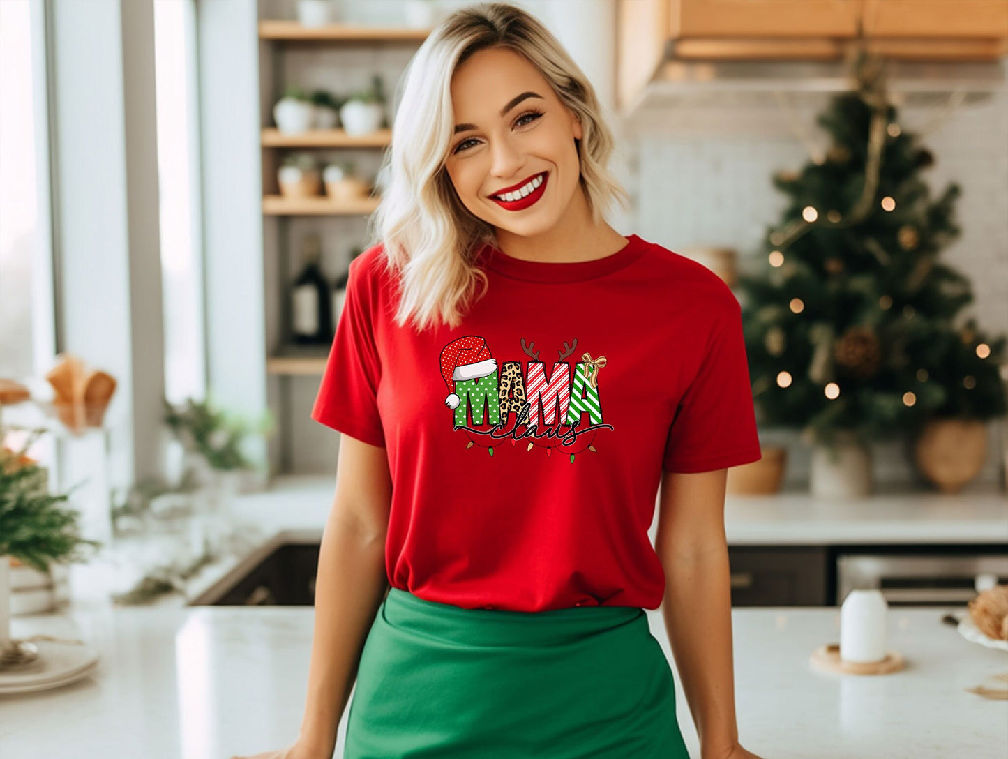 Mama Claus T-Shirt, Christmas Shirt For Woman, Christmas Mama Shirt, Gift For Mom, Cute Christmas Tee, Christmas Gift for Her, Holiday Shirt