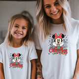 Vintage Minnie Christmas T-Shirt, Retro Disney Christmas Shirt, Disney Christmas Couple Shirt, Cute Disneyland Vacation Gift custom Tee