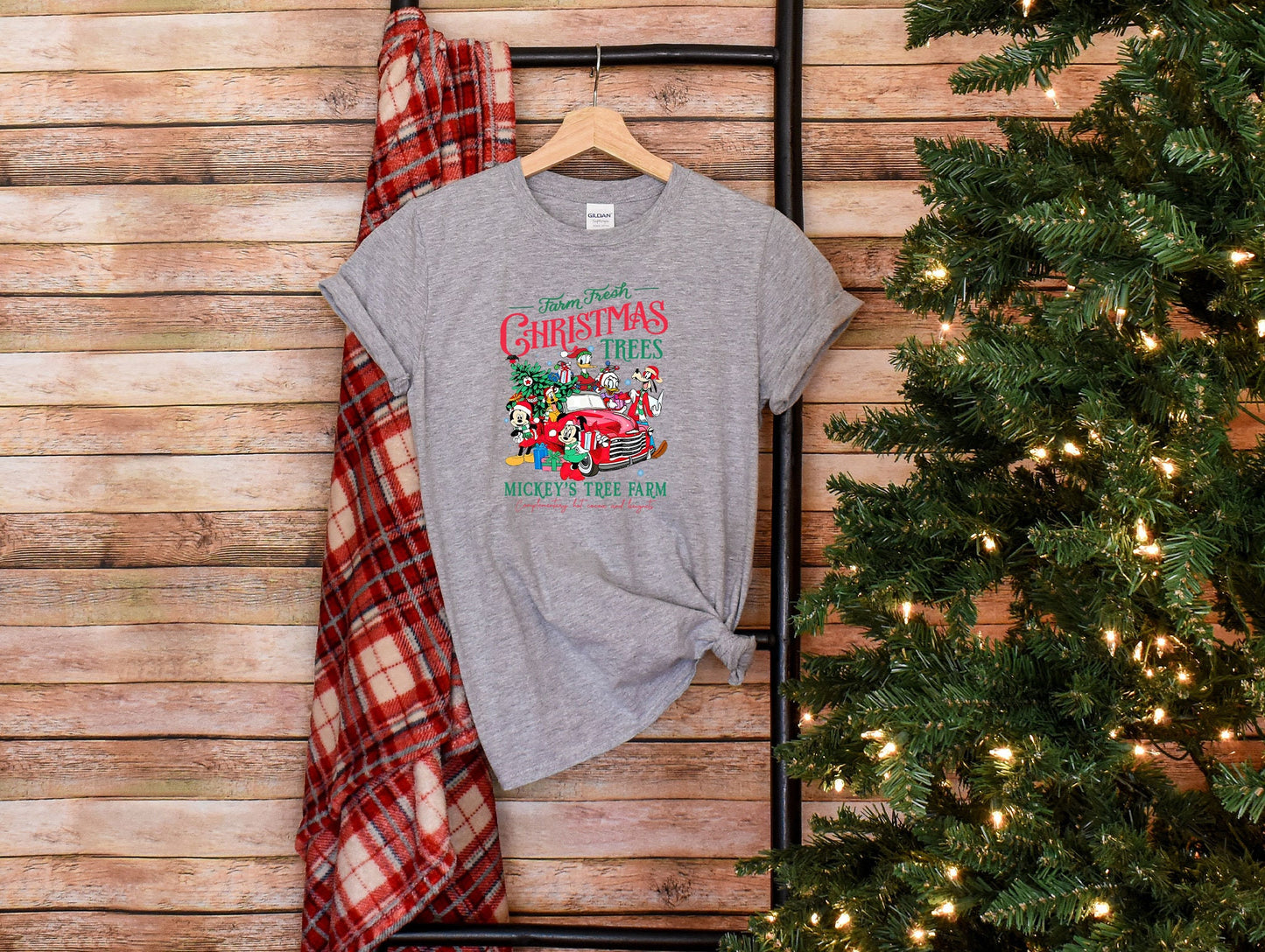 Farm Fresh Christmas Trees Shirt, Disneyland Christmas Shirt, Disney World Xmas T-Shirt, Mickey's Tree Farm Shirt, Disney Characters Tee
