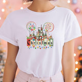 Disney Characters Christmas Custom Shirt, Mickey Ear Shirt, Magic Castle T-Shirt, Disneyland Tee, Tour Matching Gift Shirt