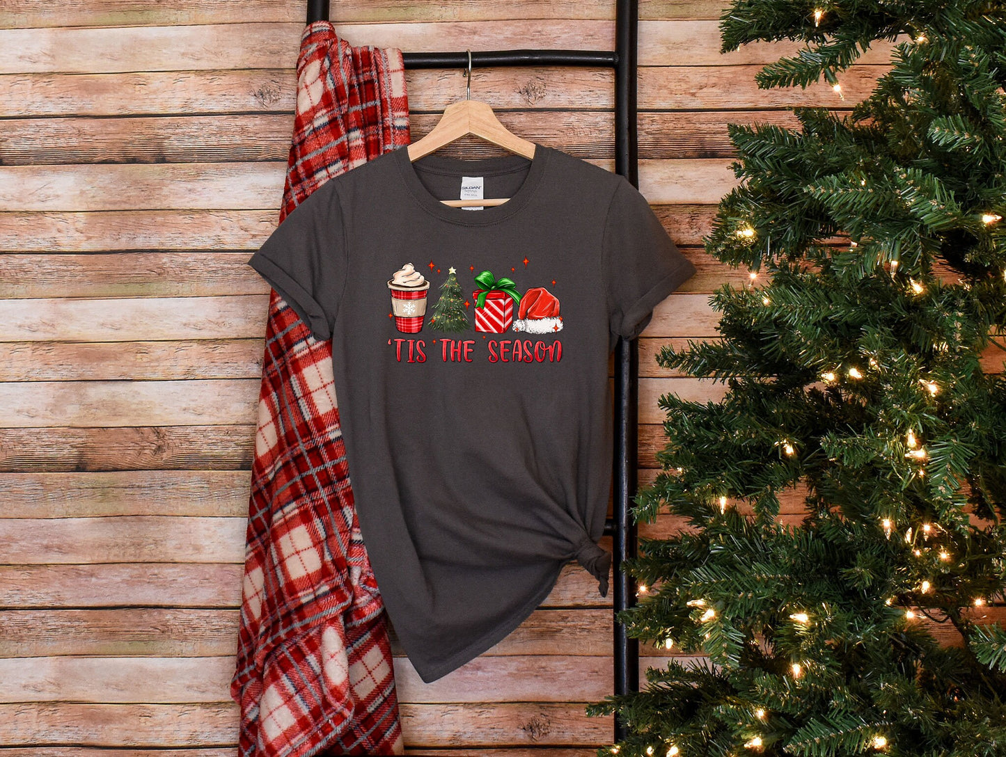 Custom Comfort tis the season Christmas t-shirt, T is cute Christmas tee, Christmas Shirt, holiday apparel, apparel Christmas gift