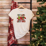 Comfort Custom Just A Girl Who Loves Christmas T-Shirt, Women's Christmas Shirt, Christmas Gift, Christmas Lover Shirt, Holiday Tee