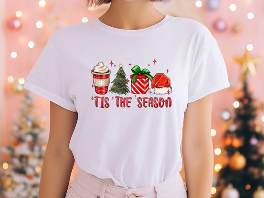 Custom Comfort tis the season Christmas t-shirt, T is cute Christmas tee, Christmas Shirt, holiday apparel, apparel Christmas gift