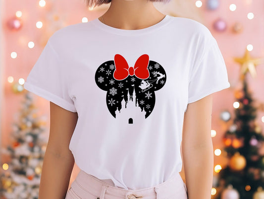 Disney Castle Silhouette Minnie T-Shirt, Disney Castle Shirt, Disney Vacation Shirt, Disney Trip Shirt, Family Vacation Gift Tee