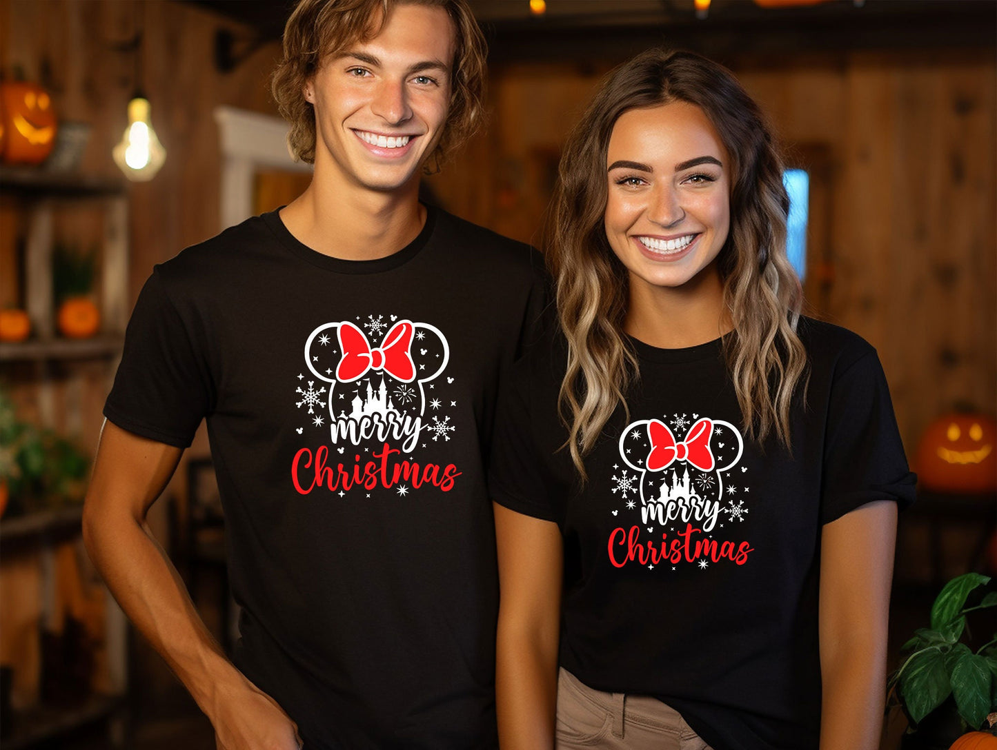 Disney Merry Christmas T-Shirt, Minnie Christmas Shirt, Disney Christmas Shirt, Disney Matching Family Tee, Christmas Disney Couple Shirt