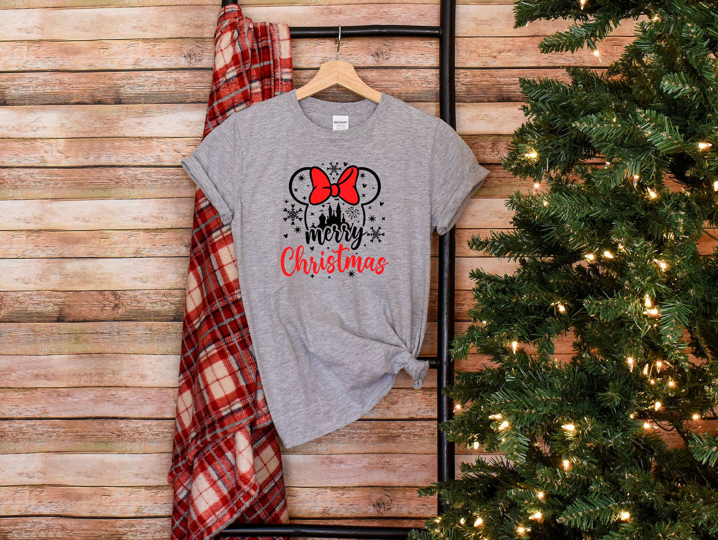 Disney Merry Christmas T-Shirt, Minnie Christmas Shirt, Disney Christmas Shirt, Disney Matching Family Tee, Christmas Disney Couple Shirt