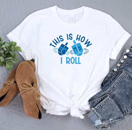 This is How I roll Shirt, They See me Rollin Hanukkah T-Shirt, Hannukah Shirt, Hanukkah Family Shirts, Jewish gift, Hanukkah Gifts