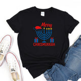 Happy Chrismukkah Shirt, Funny Hannukkah Shirts, Christmas Ugly Sweater Shirt, Hanukkah Menorah Shirt, Chanukah Jewish Holiday Celebration