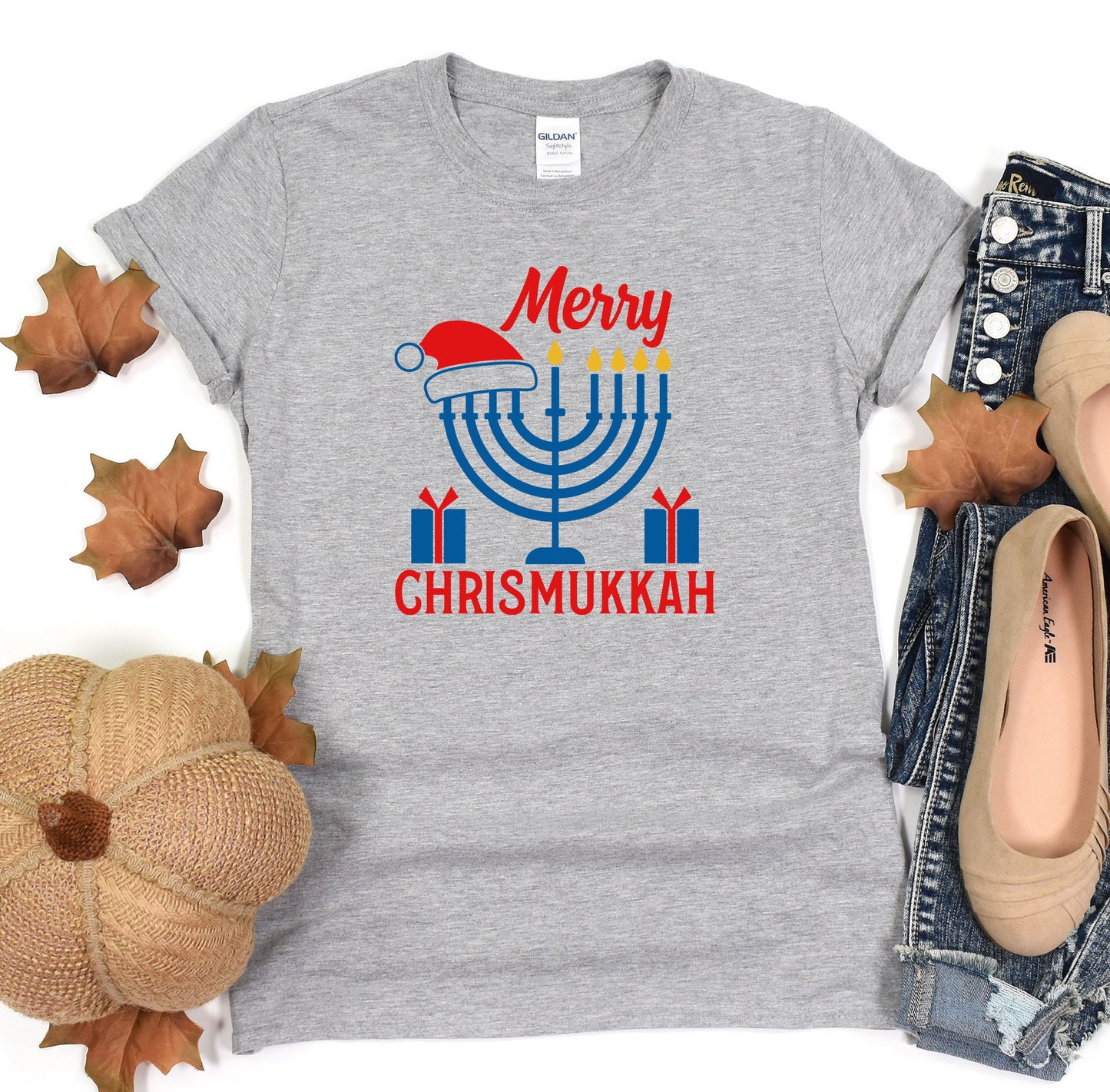 Happy Chrismukkah Shirt, Funny Hannukkah Shirts, Christmas Ugly Sweater Shirt, Hanukkah Menorah Shirt, Chanukah Jewish Holiday Celebration