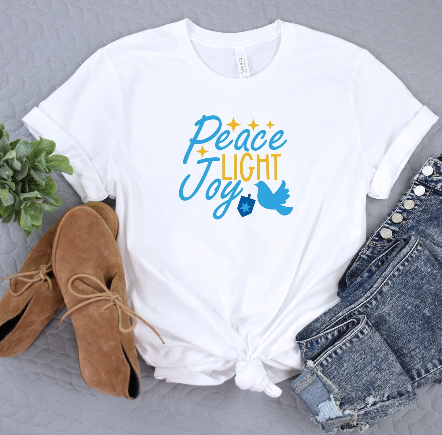 Peace Light Joy Shirt, Happy Hanukkah Shirt, Jewish Shirt, Holiday Hanukkah T-Shirt, Hanukkah Shirt, Jewish Saying Tee, Shirt for Jewish