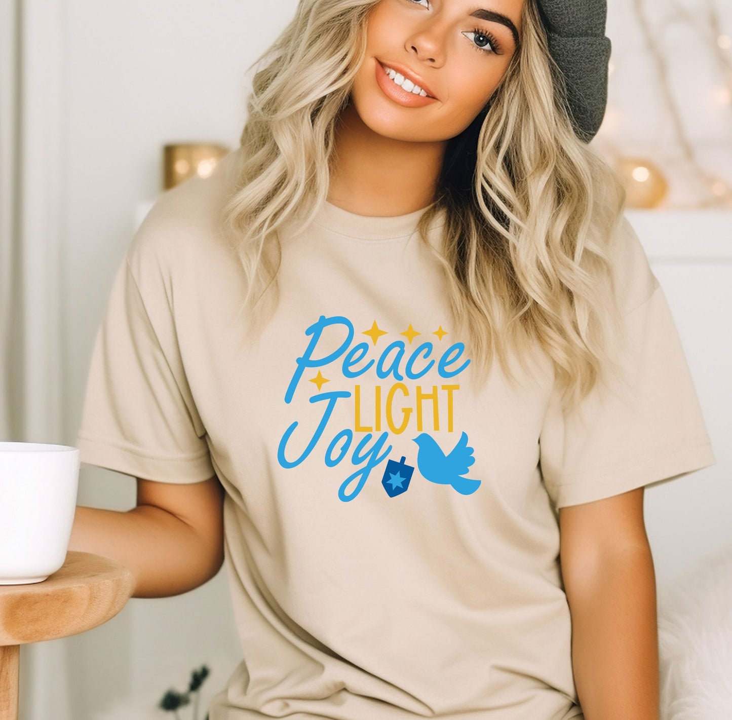 Peace Light Joy Shirt, Happy Hanukkah Shirt, Jewish Shirt, Holiday Hanukkah T-Shirt, Hanukkah Shirt, Jewish Saying Tee, Shirt for Jewish